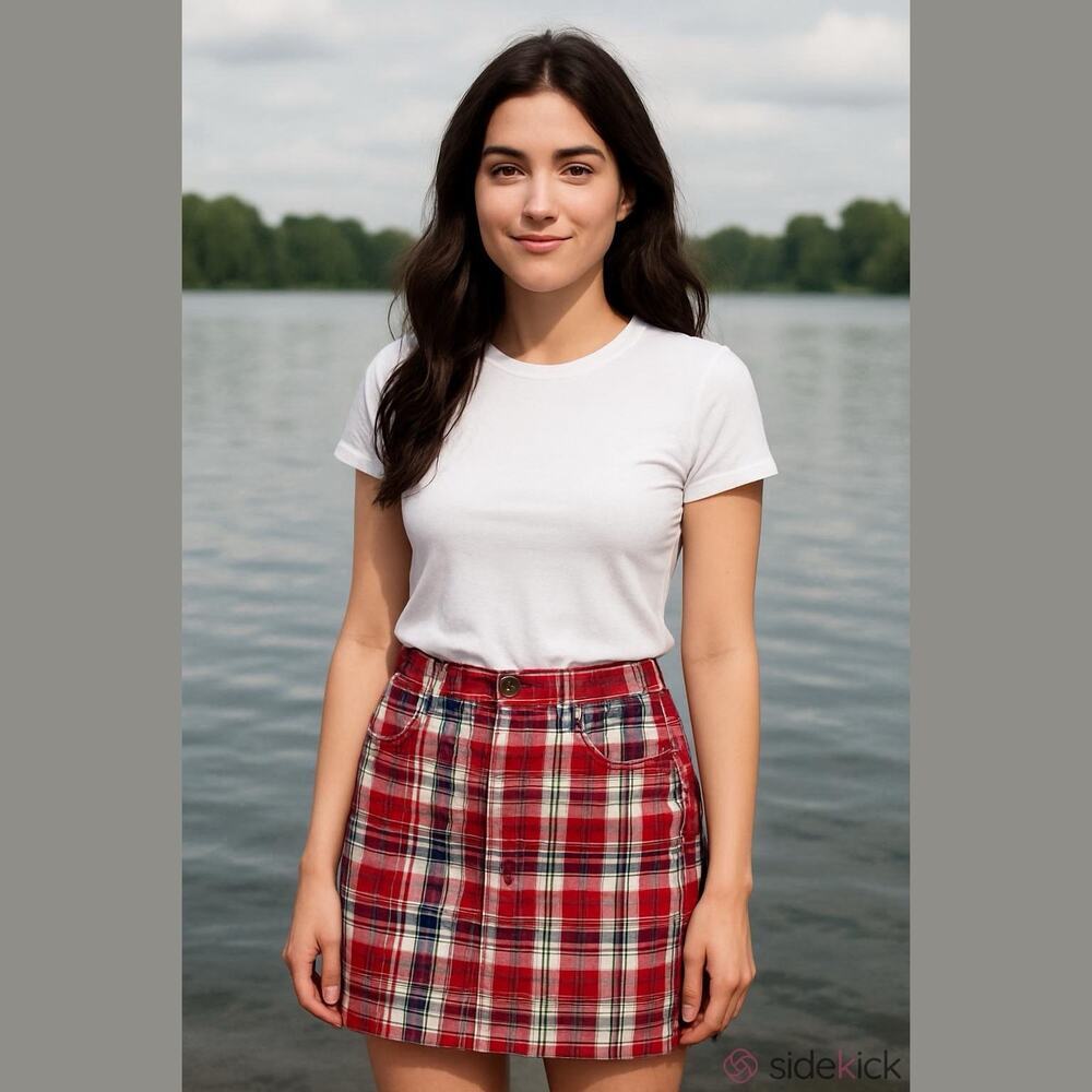 Eddie Bauer Women’s Plaid Skirt‎ Size 10 Summer Casual Coastal Resort
